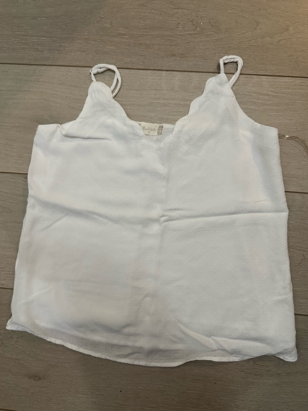Altar'd State White Whimsical Scalloped Fairy V-Neck Camisole